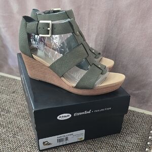 Dr. Scholl's Olive Wedge Sandals